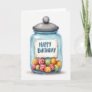 Carte d'anniversaire Pot à aquarelle