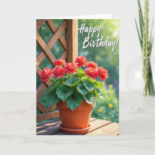 Carte d'anniversaire Pot de fleurs de jardin