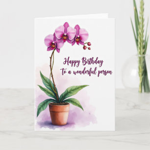 Carte d'anniversaire Pot de orchidée