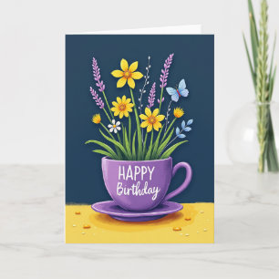Carte d'anniversaire Pot de Souci