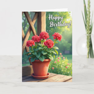 Carte d'anniversaire Pot Rustique