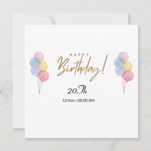 Carte d'anniversaire pour 20 ans