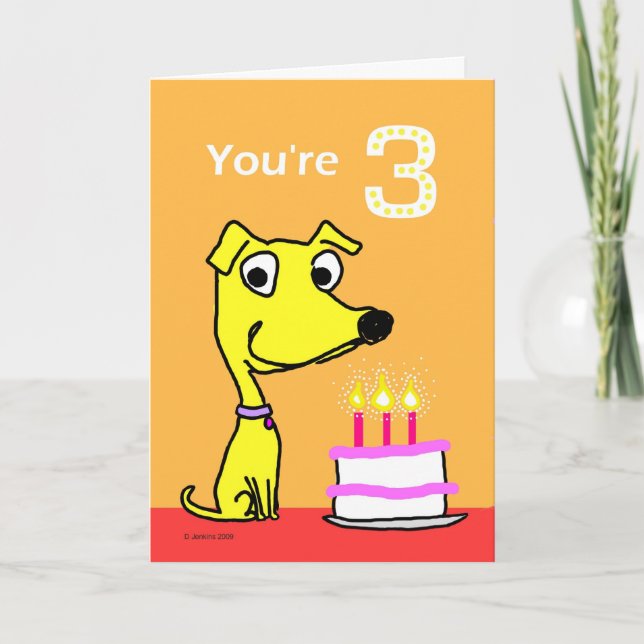 carte d'anniversaire pour 3 ans (Devant)