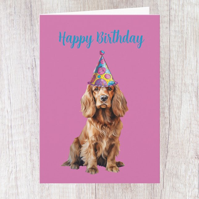 Carte d'anniversaire pour amateur de Chien Cocker  (Créateur téléchargé)
