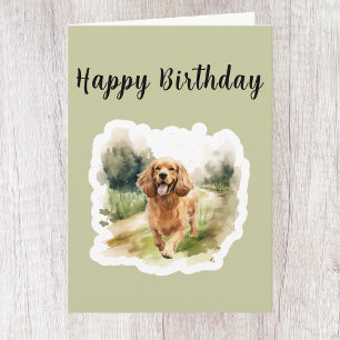 Carte d'anniversaire pour amateur de chien Cocker 