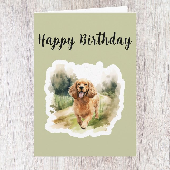 Carte d'anniversaire pour amateur de chien Cocker  (Créateur téléchargé)