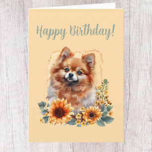 Carte d'anniversaire pour amateur de chien Poméran