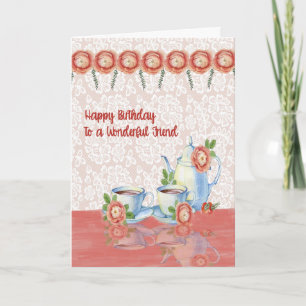 Carte d'anniversaire pour Ami avec Thé Design