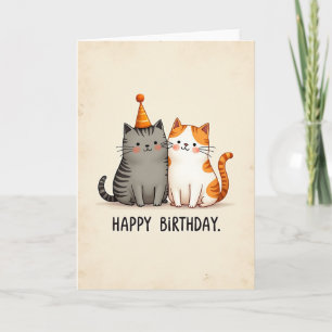 Carte d'anniversaire pour amis chats