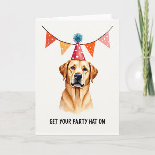 Carte d'anniversaire pour animal de compagnie doré