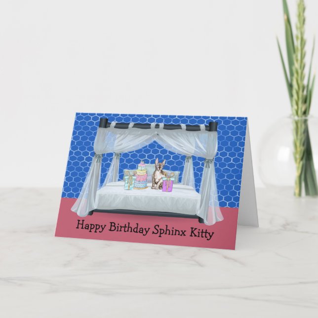 Carte d'anniversaire pour animal de compagnie Sphi (Devant)