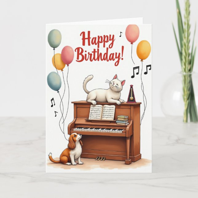 Carte d'anniversaire pour animaux de compagnie mus (Devant)