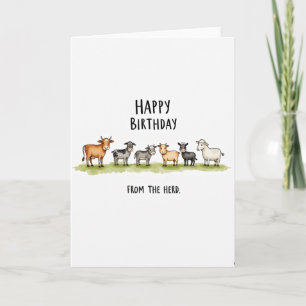 Carte d'anniversaire pour animaux de ferme