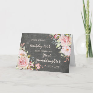 Carte d'anniversaire pour arrière-petite-fille Fle