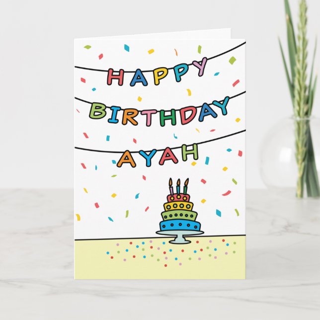 Carte d'anniversaire pour Ayah (Devant)