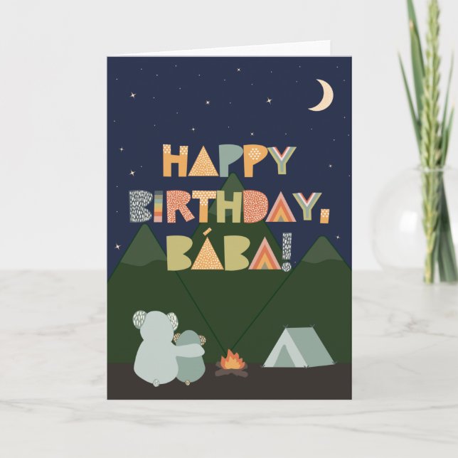 Carte d'anniversaire pour Bába (Devant)
