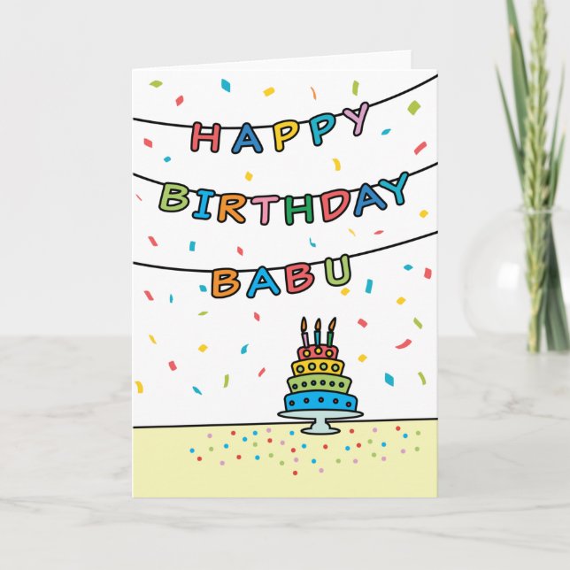 Carte d'anniversaire pour Babu (Devant)