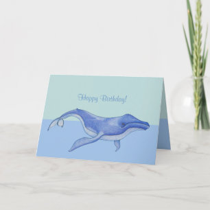 Carte d'anniversaire pour baleines en solo