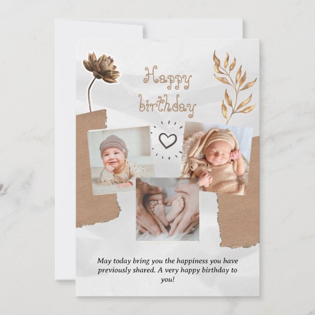Carte d'anniversaire pour bébé (Devant)