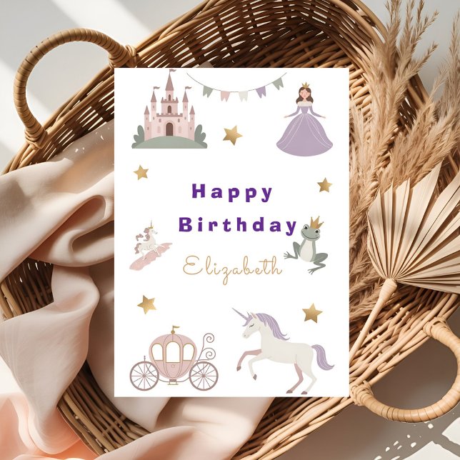 Carte d'anniversaire pour bébé fille avec un châte (Créateur téléchargé)