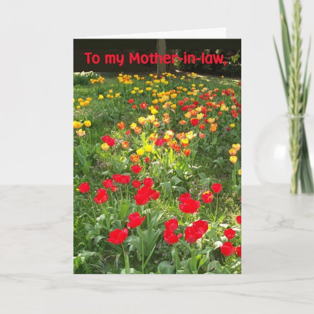 Carte d'anniversaire pour belle-mère - 'Tulips' (Devant)
