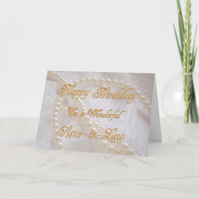 Carte d'anniversaire pour belle-soeur avec perles (Devant)