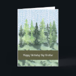 Carte d'anniversaire pour Big Brother<br><div class="desc">Carte d'anniversaire pour votre grand frère avec des arbres verts et un ciel rayé. Les mots à l'intérieur peuvent être changés. Merci à Creative Fabrica pour certains des éléments du design.</div>