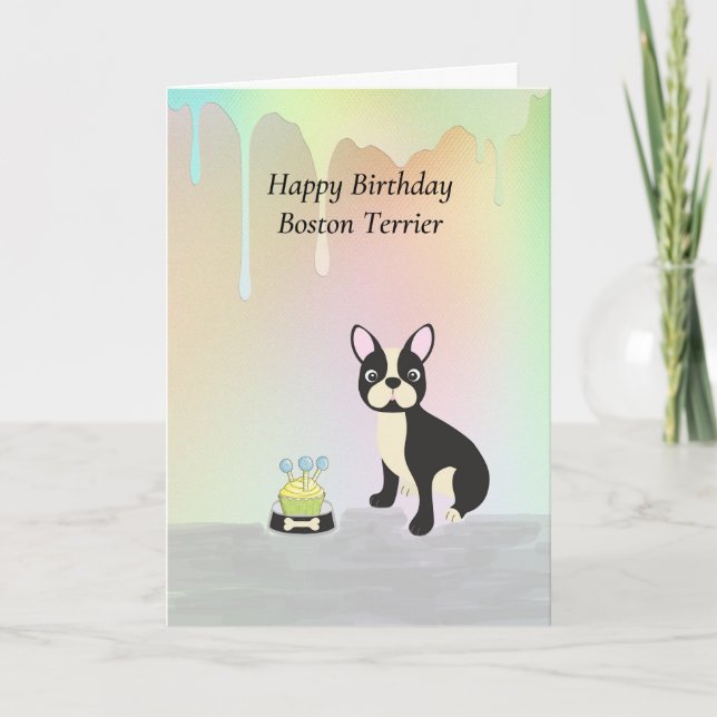 Carte d'anniversaire pour Boston Terrier Dog (Devant)