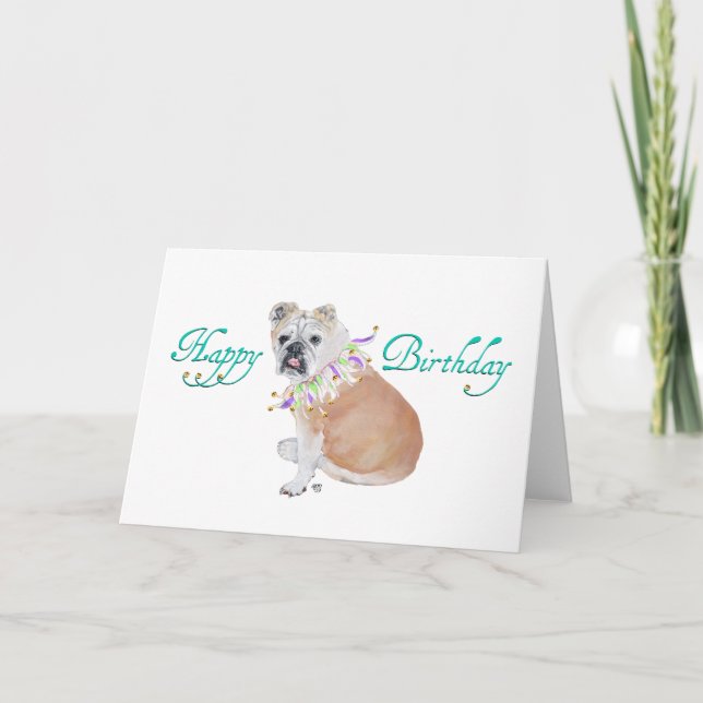 Carte d'anniversaire pour Bouledogue Anglais (Devant)