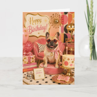 Carte d'anniversaire pour Bouledogue Français
