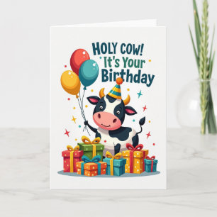 Carte d'anniversaire pour bovin mignon