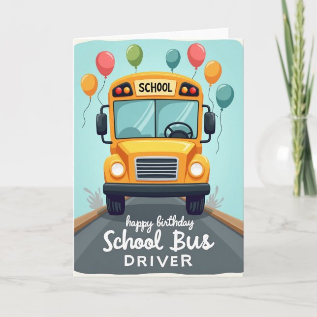 Carte d'anniversaire pour bus joyeuse (Devant)