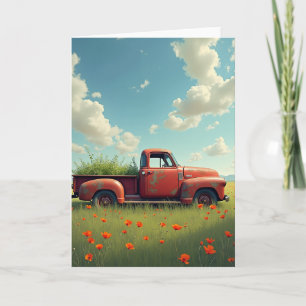 Carte d'anniversaire pour camion rouillé