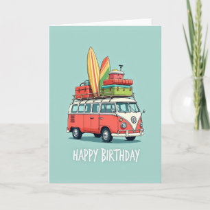 Carte d'anniversaire pour camping-car d'aventure