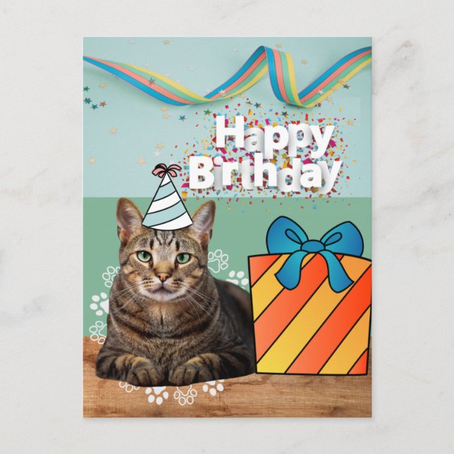 Carte d'anniversaire pour chat (Devant)