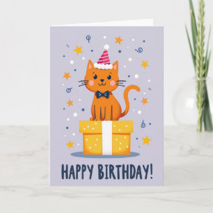 Carte d'anniversaire pour chat de célébration
