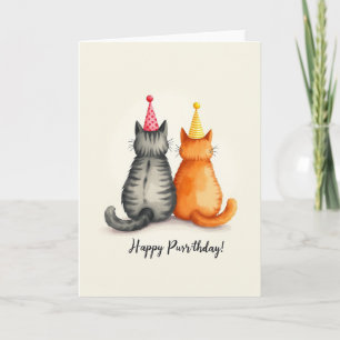 Carte d'anniversaire pour chat de fête