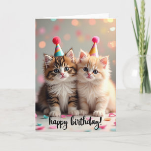 Carte d'anniversaire pour chat doux et duveteux