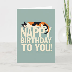 Carte d'anniversaire pour chat endormi