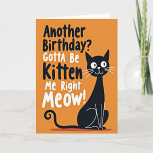 Carte d'anniversaire pour chat espiègle