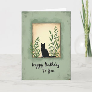 Carte d'anniversaire pour chat mystique doux