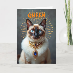 Carte d'anniversaire pour chat perle élégante