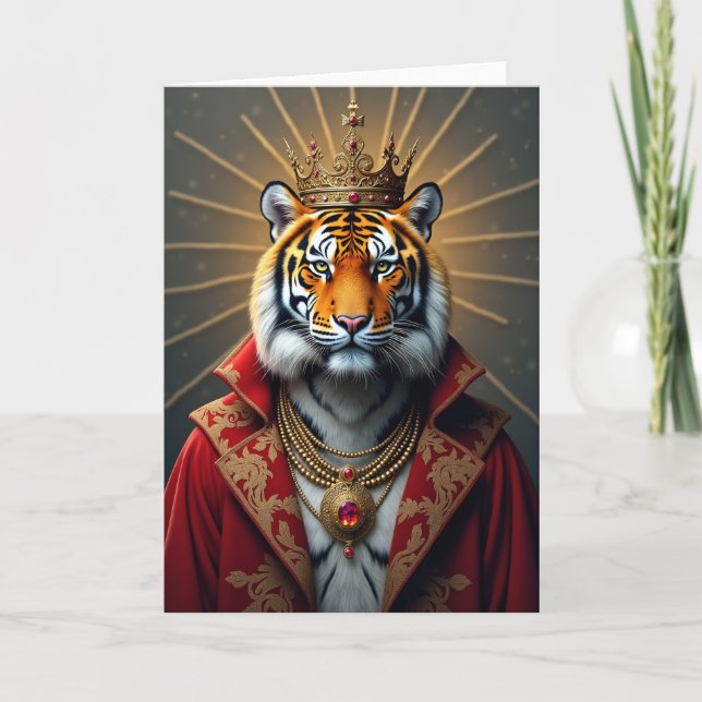 Carte d'anniversaire pour chat royal (Devant)