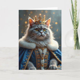 Carte d'anniversaire pour chat royal