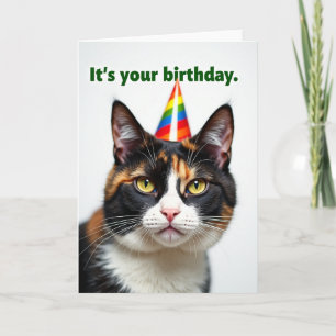 Carte d'anniversaire pour chat tricolore