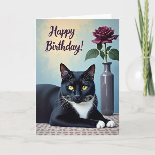 Carte d'anniversaire pour chatte noire