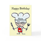 Carte d'anniversaire pour chef ou cuisinier - thèm