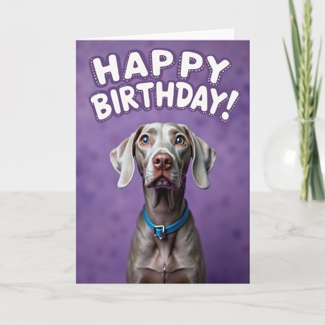 Carte d'anniversaire pour chien argenté (Devant)