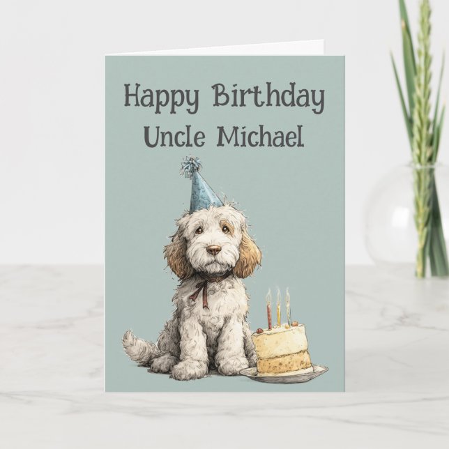 Carte d'anniversaire pour chien Cockapoo fantaisis (Devant)
