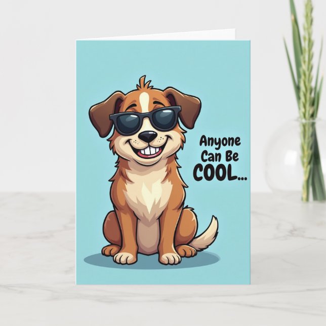 Carte d'anniversaire pour chien cool (Devant)